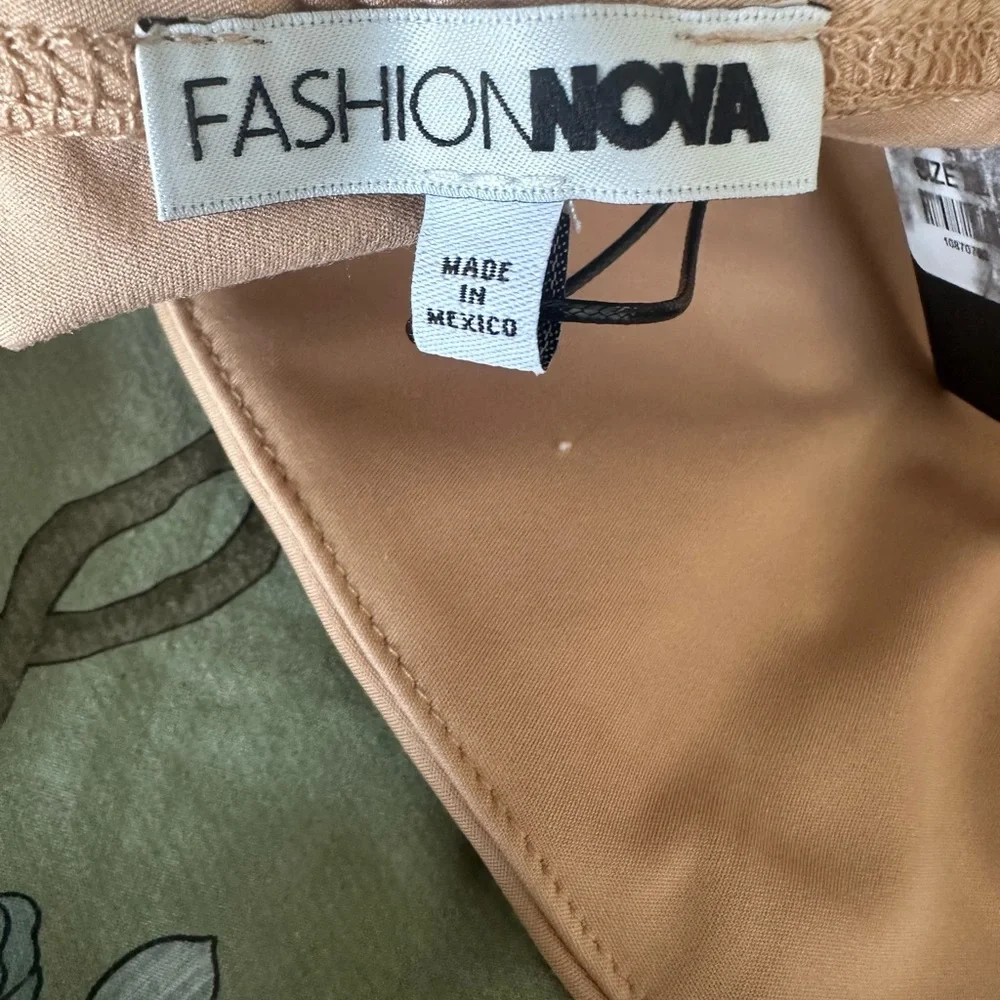 Fashion Nova Nude/Tan Strapless One-Piece Bodysuit - Picture 4 of 5